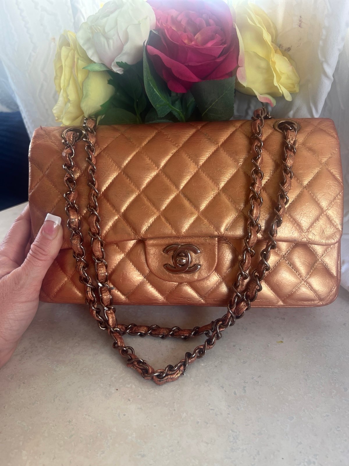 CHANEL Medium Double Flap Bag, Rare Iridescent Edition