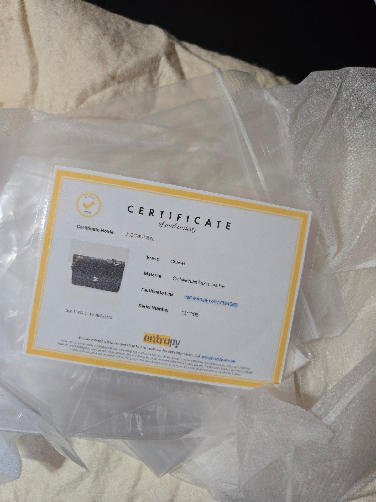 Chanel HandBag with Certificate of Authencity