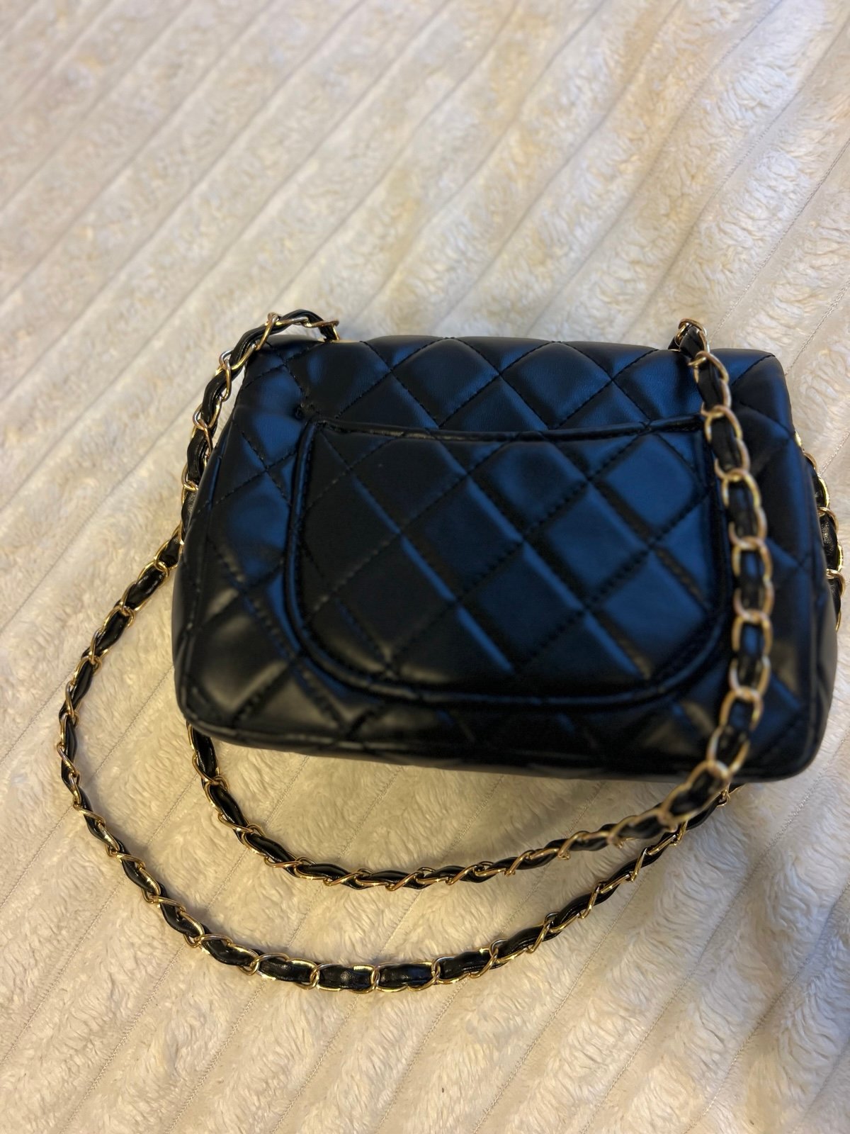 Chanel black bag & gold