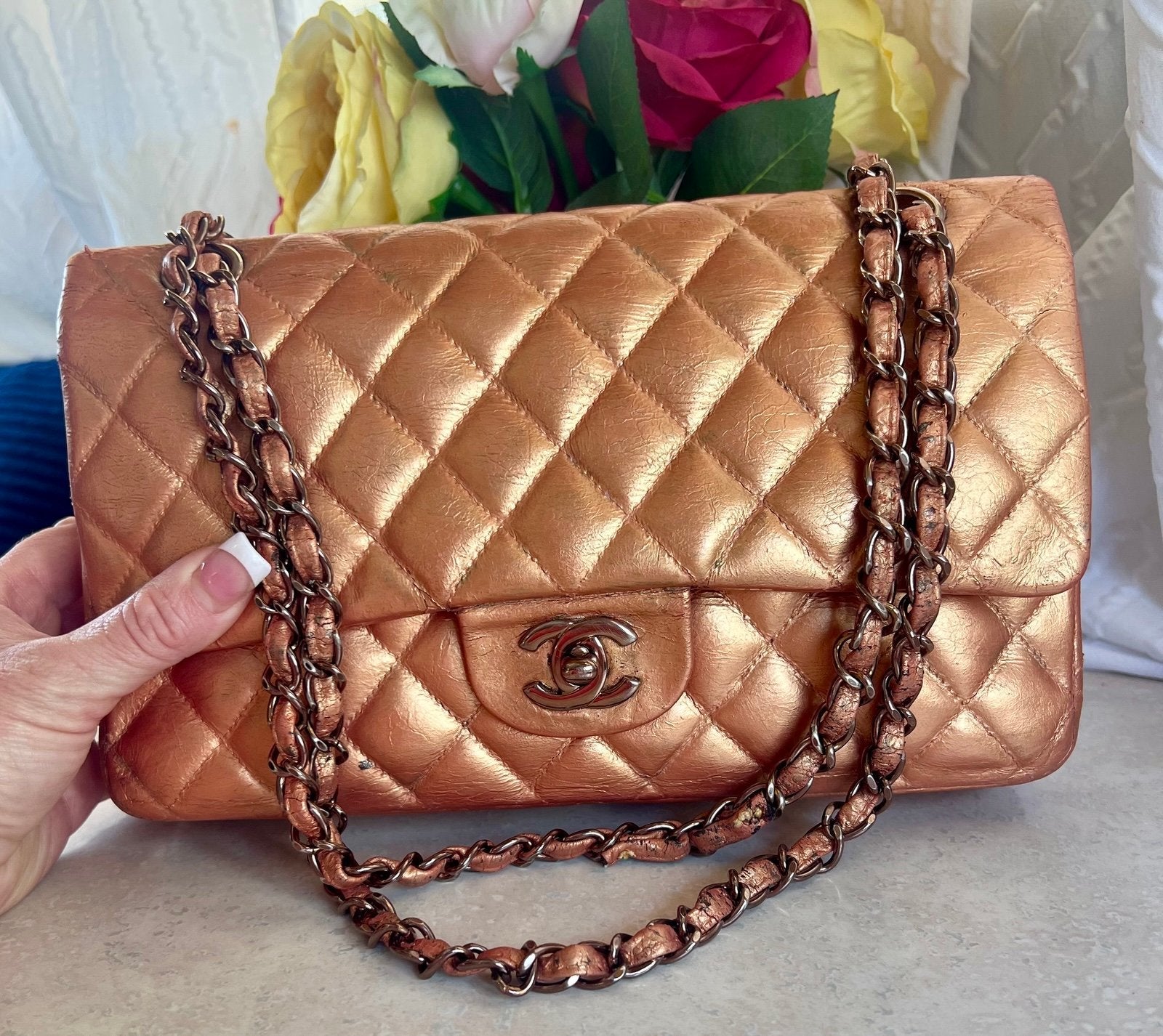 CHANEL Medium Double Flap Bag, Rare Iridescent Edition
